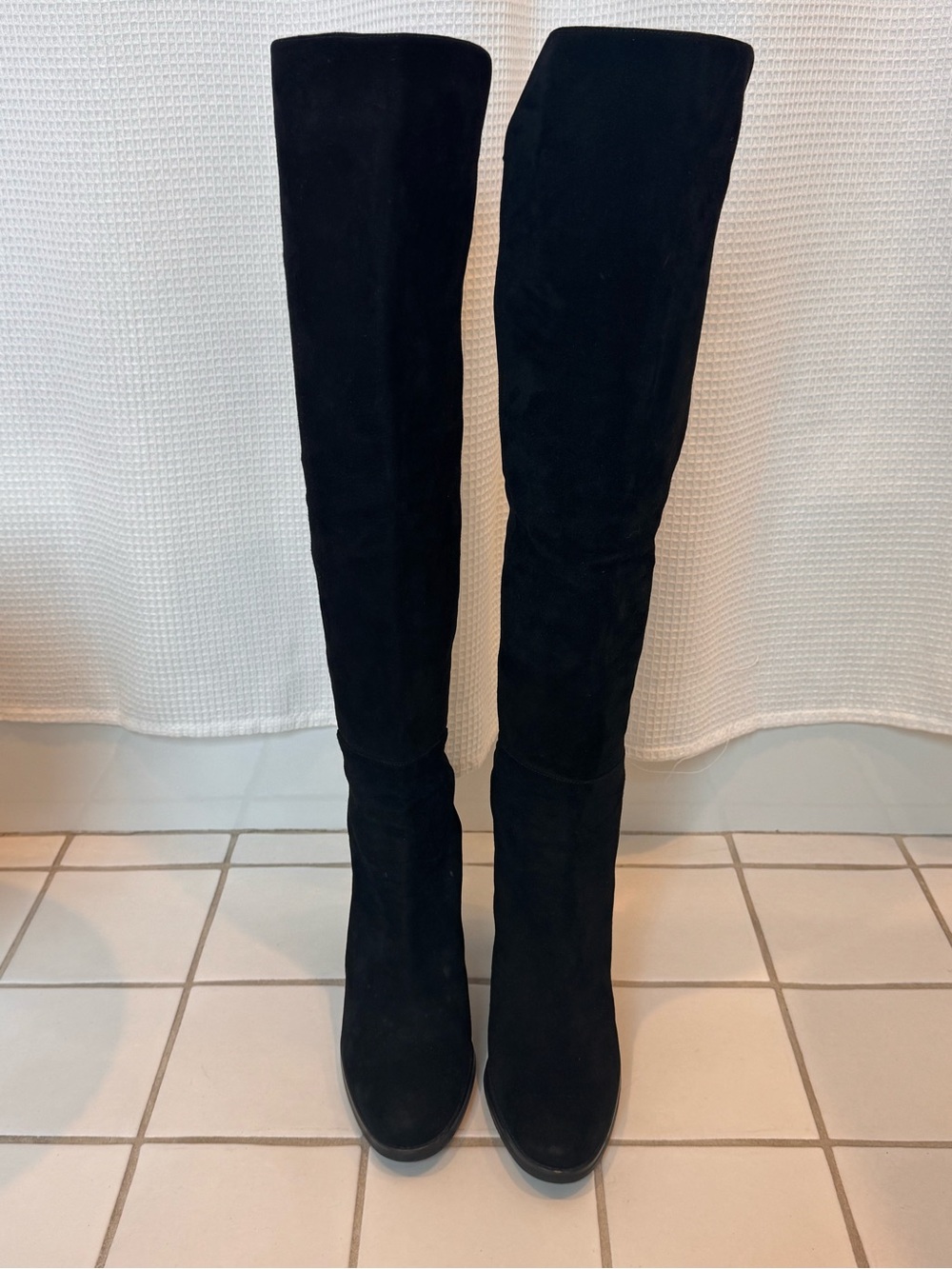 Stuart Weitzman Black Suede Over-the-Knee Women's Boots